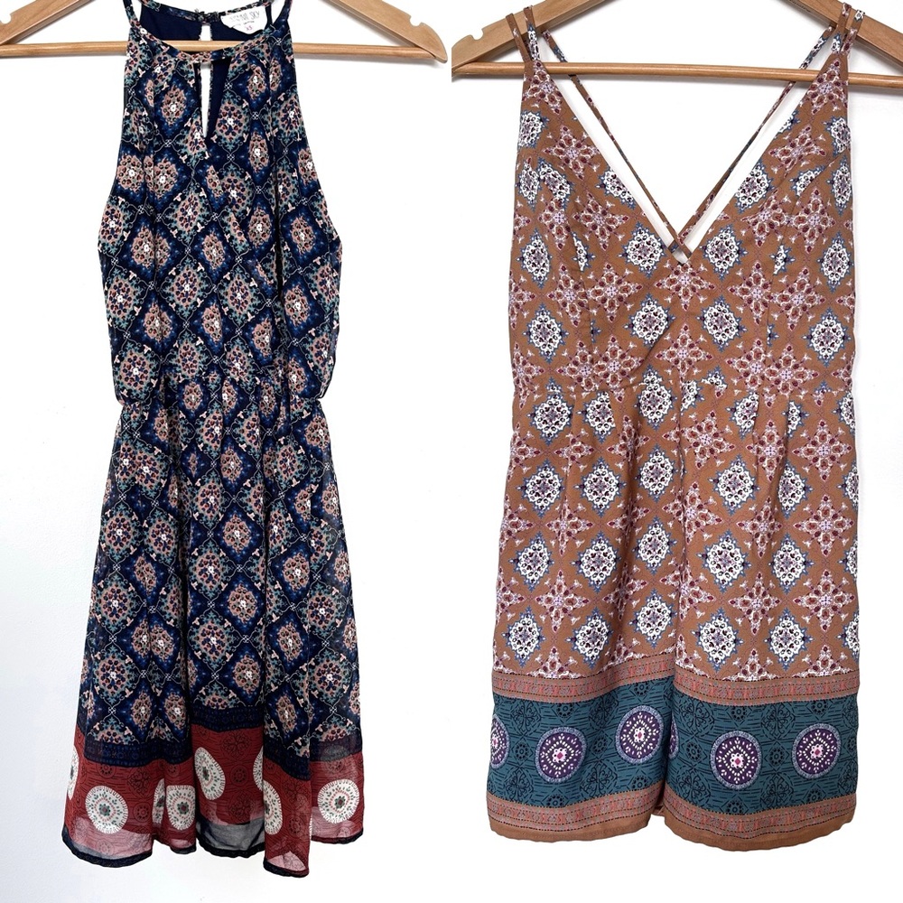 BUNDLE (2) XS Anthropologie Sienna Sky Dress and Forever 21 Romper